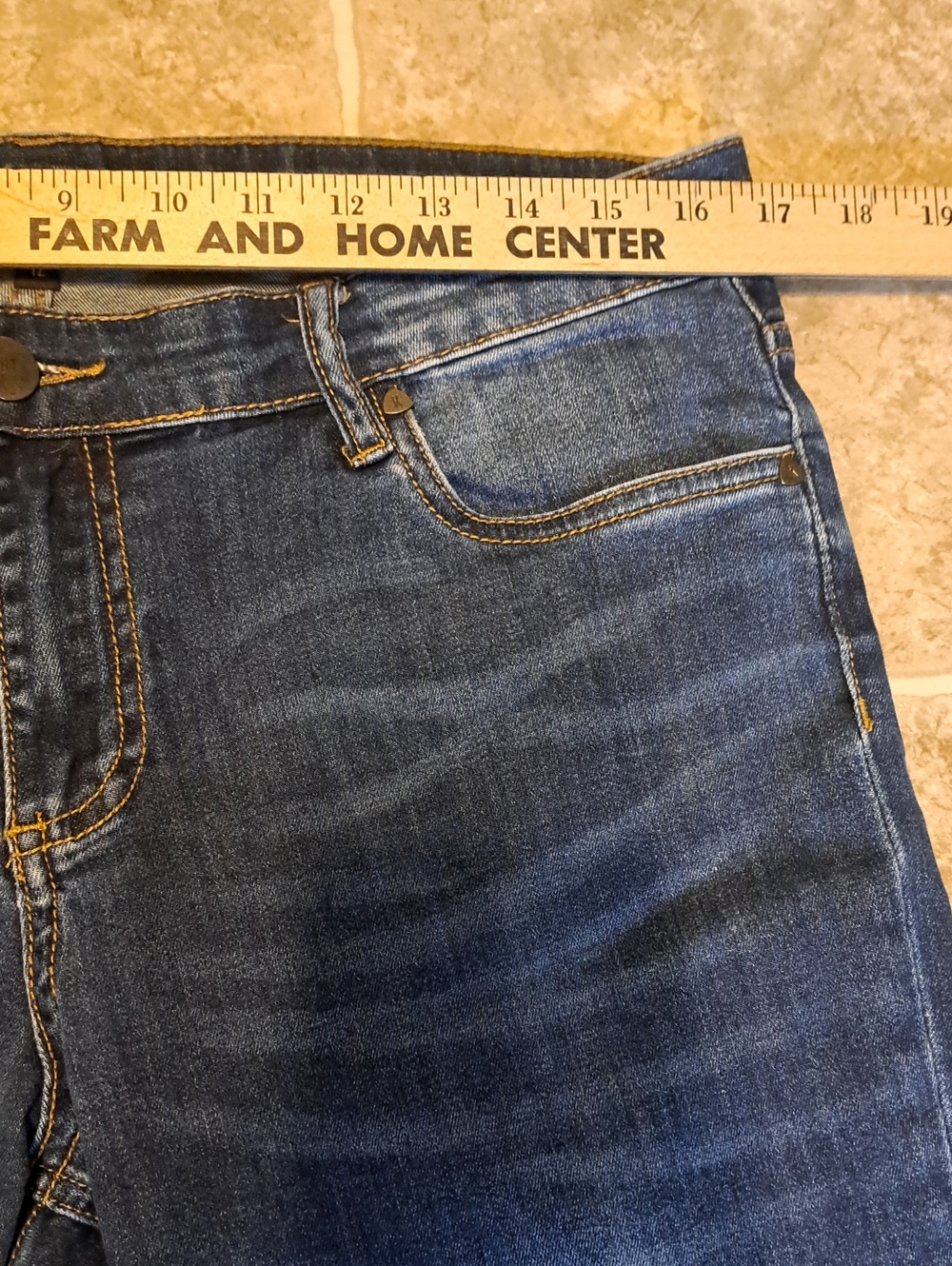 Kut from the Kloth Slim Straight Dark Blue Jeans. Size 12 Slouchy Boyfriend. - Picture 6 of 13